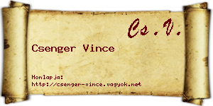 Csenger Vince névjegykártya